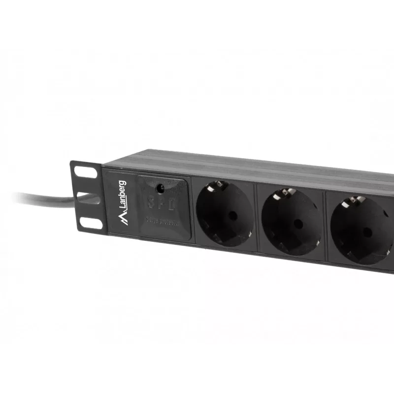 Lanberg PDU-03E-0200-BK power distribution unit (PDU) 3 AC outlet(s) 1U Black
