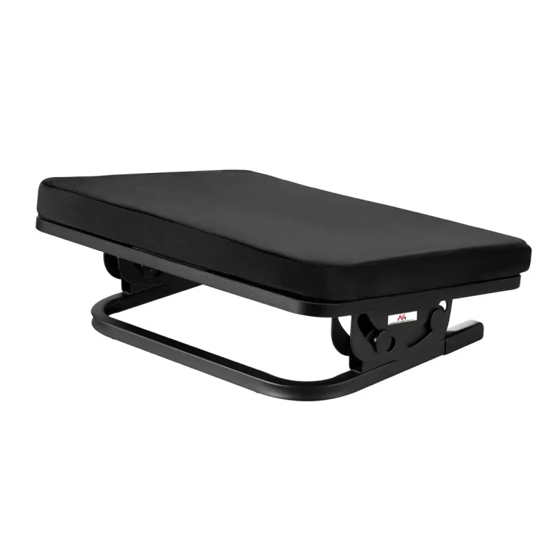 Footrest MACLEAN MC-460 ergonomic cushioned metal footrest, non-slip base, tilt -20–20°, max load 20 kg, black