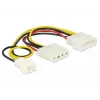 Internal power cable DeLOCK 83658 0.39 m 3-pin to 2 x Molex 4-pin