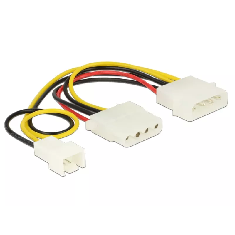 Internal power cable DeLOCK 83658 0.39 m 3-pin to 2 x Molex 4-pin