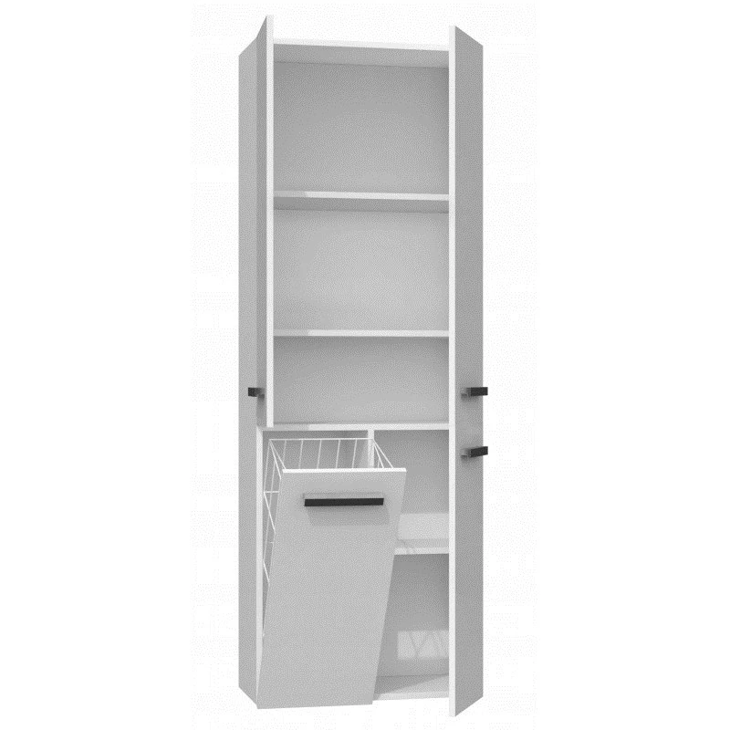 Topeshop NEL 1K DD white gloss bathroom storage cabinet White