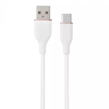 Silicone Cable USB Type-A - Type-C (White, 2m)