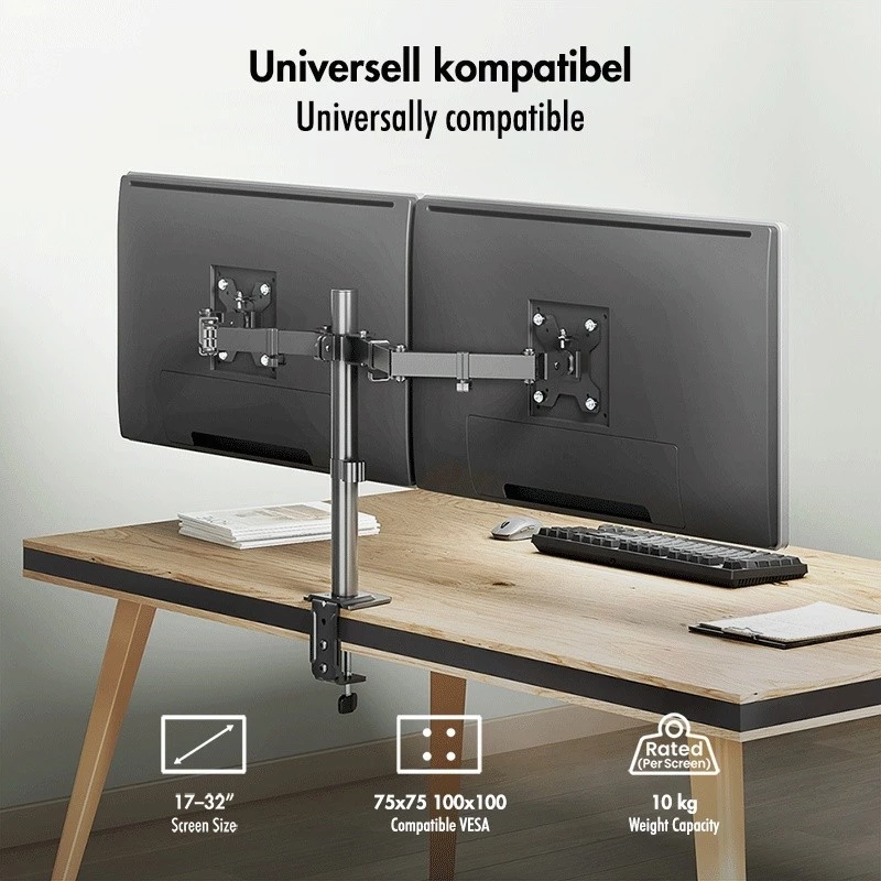 Dual monitor mount 17-32 10kg per arm