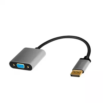 LogiLink CDA0109 Cable Gender Changer DisplayPort to VGA 0.15m Black Grey