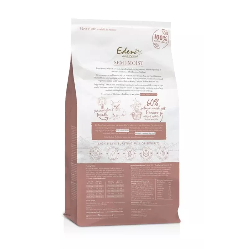 EDEN Semi-Moist Salmon & Quail - semi-moist dog food - 10kg