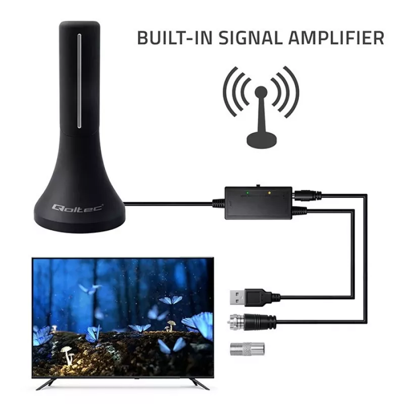 Television Antenna QOLTEC TV DVB-T/T2 Qoltec (indoor/outdoor) model 57065