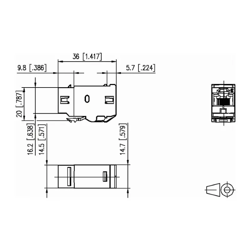 METZ CONNECT BTR IT CONNECT E-DAT Module coupler 8(8) Cat.6 - Connector (1309A0-I)