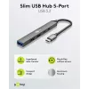 Goobay Slim 5-Port USB-Hub, USB-C™ auf USB-C™/USB-A, USB 3.2 (74460)