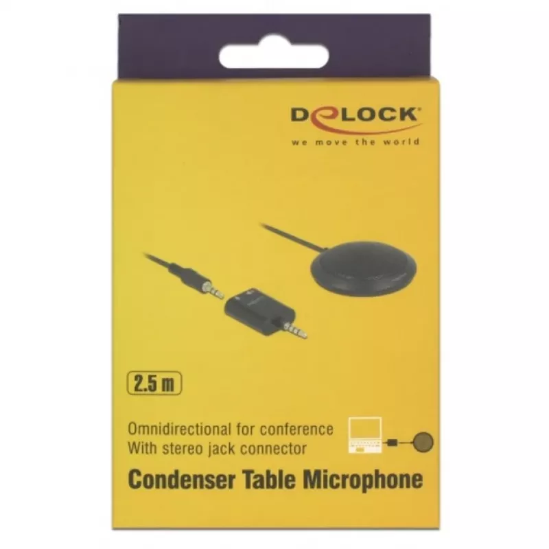 Table microphone DeLOCK 65873 Black