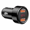 Car USB Fast Charger Baseus CCMLC20A-01 — for Smartphones, Input 12–24V, Output up to 20V, Black