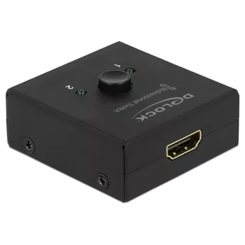 DeLock HDMI 2 - 1 bidirectional 4K 60 Hz compact - Retail Box - Video/Audio-Switch - 2 x HDMI - Desktop (64072)