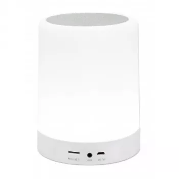 Manhattan Sound Science Bluetooth Speaker, 5 hour Playback time, Range 10m, microSD card reader (32GB), Aux 3.5mm connector, Output 3W, USB-A charging cable included, 1200mAH battery, Bluetooth v5, Built-in hanger, White, 3 Year Warranty