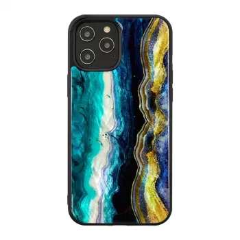 Protective phone case iKins for Apple iPhone 12 / 12 Pro — purple agate pattern