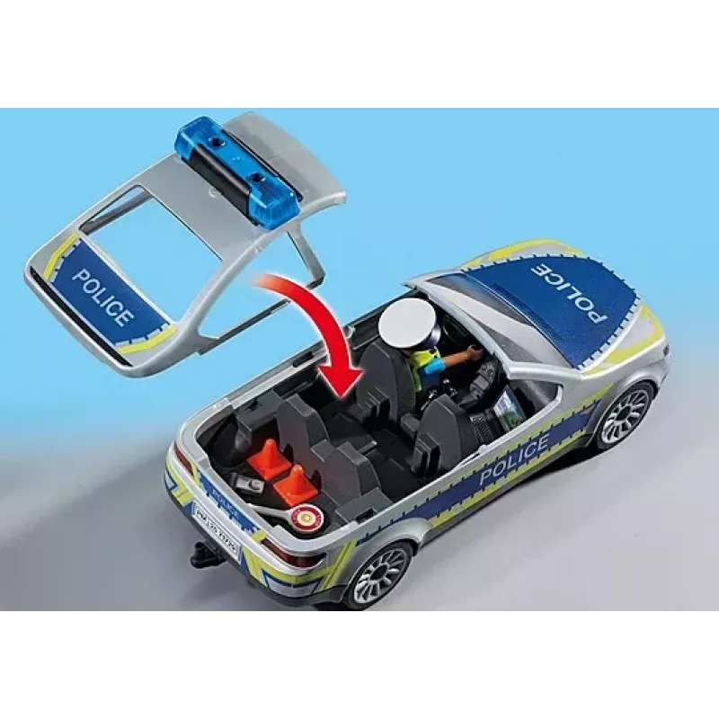 Playmobil Police Car with Siren and Flashing Light, Multicolour, Plastic, 3+