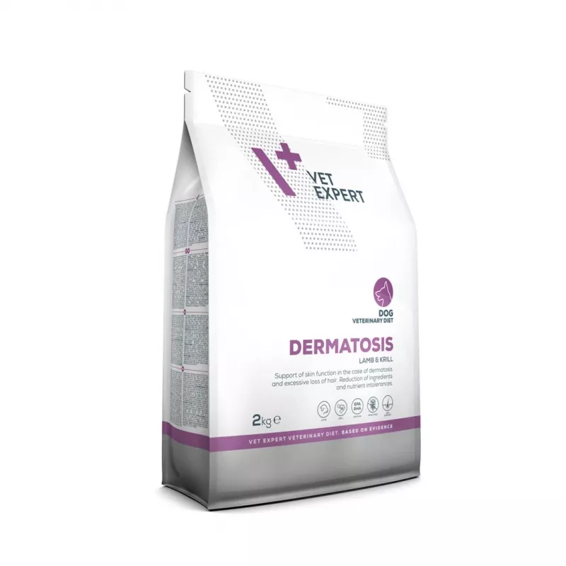 Dry Dog Food VETEXPERT Veterinary Diet Dermatosis Lamb & Krill, 2 kg, adult dogs, protein 24%, fat 17%
