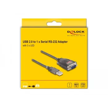 DeLOCK 61400 cable gender changer USB A RS-232 Black