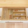 Cutlery drawer organiser GreenBlue GB379 bamboo insert with compartments, natural finish