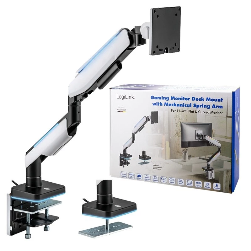 Monitor mount, 17-49 inch gaming, gas spring