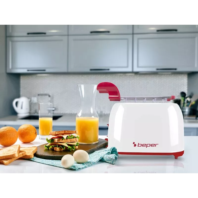 Toaster Beper P101TOS100 2-slice compact design, stainless steel housing, adjustable browning