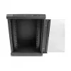 Delock 43418 19 inch 12U Wall-Mount Rack Cabinet with Glass Door, Black