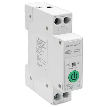 DIN-rail WiFi relay QOLTEC 50881 — mains switching relay 63A for electrical installations