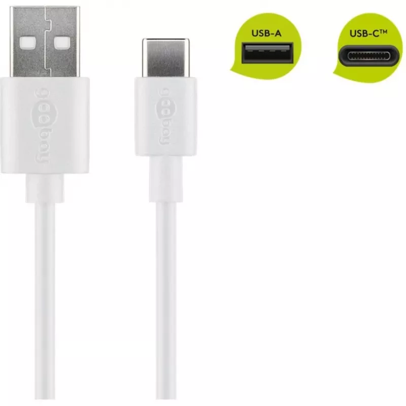 Wentronic 59130 2m USB A USB C male male White USB Cable (59130)
