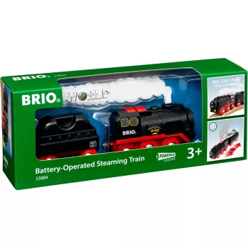 Brio Battery-Powered Steam Locomotive with Water Tank, Ages 3+
