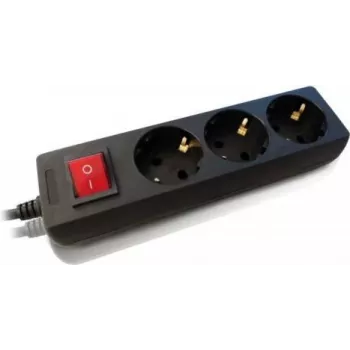 Power Extension Cord e+p E 46 1.5m 3 AC Outlets Black