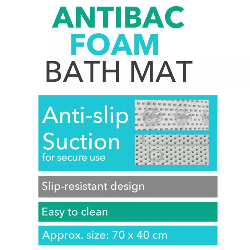 Bath Mat Beldray LA032722UFFEU7 Antibac Foam – bathroom floor mat with antibacterial foam surface