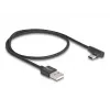 DeLOCK USB 2.0 Cable Type-A male to USB Type-C male angled 0.5 m black
