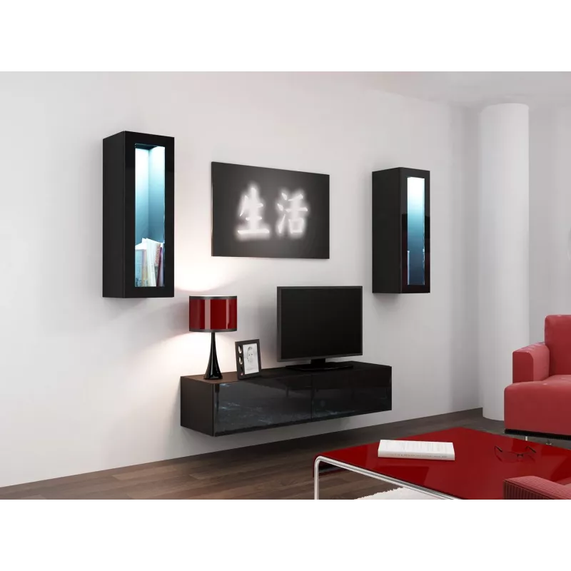 Cama TV stand VIGO 140 30/140/40 black/black gloss