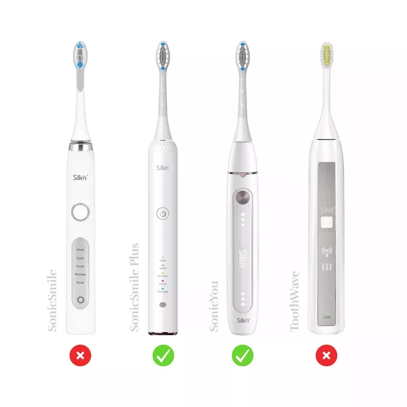 Toothbrush replacement head silk'n SonicYou Refill Brush 2 Black Soft, pack of 2, soft bristles