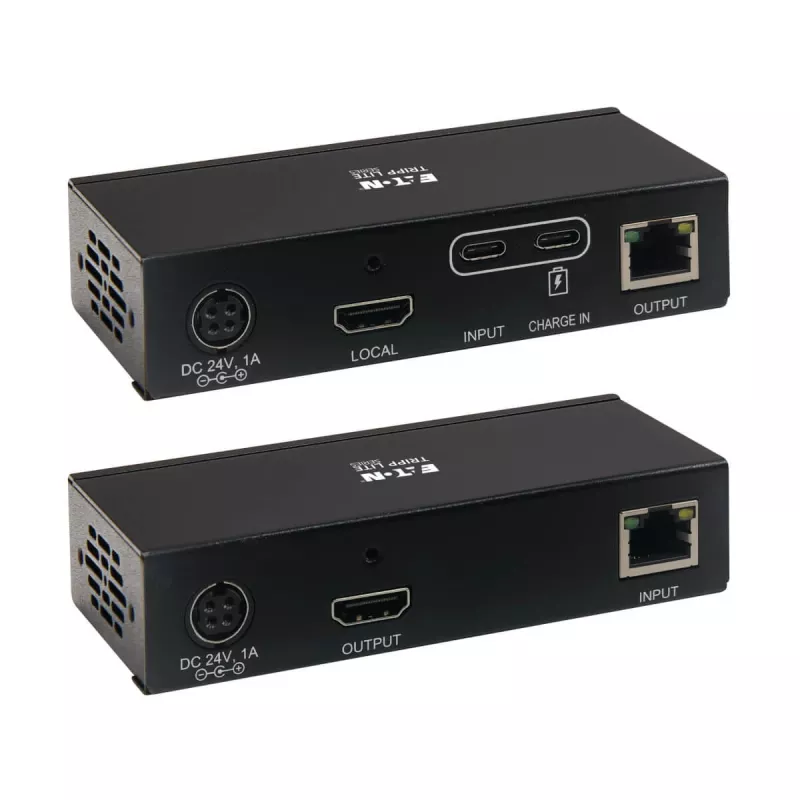 Eaton Tripp Lite Series USB C to HDMI over Cat6 Extender Kit with KVM Support, 4K 60Hz, 4:4:4, Transmitter/Receiver, USB, PoC, HDCP 2.2, up to 230 ft., TAA, - Expansion for Video