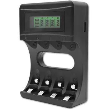 Battery charger QOLTEC 50654 for Ni‑MH R03 (AAA) and R6 (AA) batteries, 1800 mA