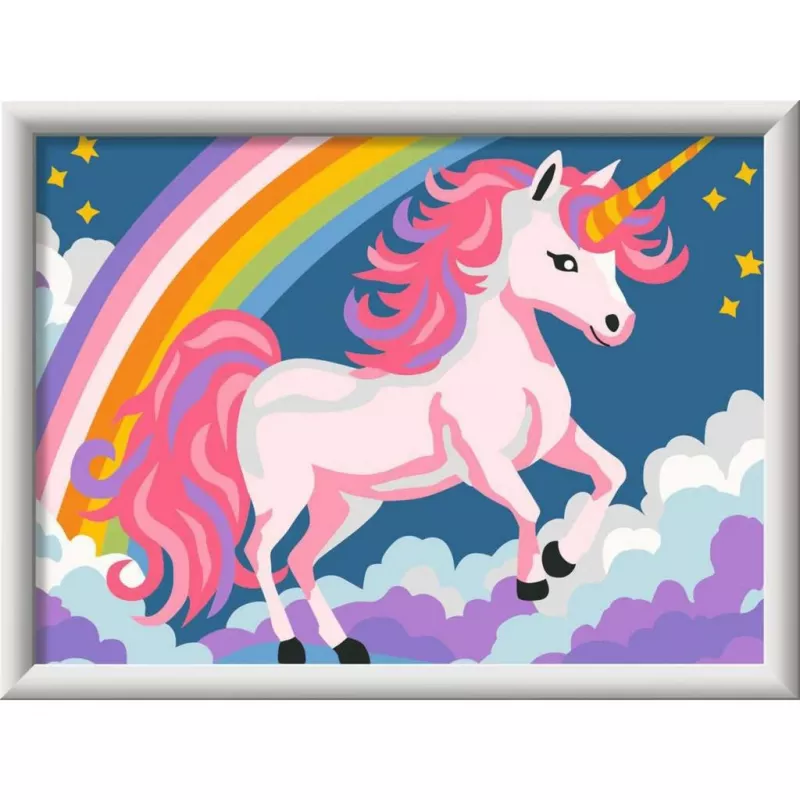 Paint-by-numbers kit Ravensburger CreArt Pink Unicorn painting