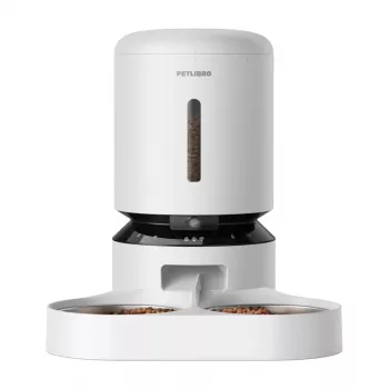 Petlibro Granary camera feed dispenser with double bowl, 5L (white)