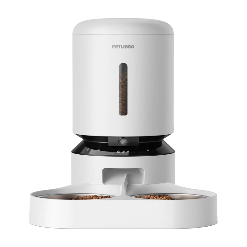 Petlibro Granary camera feed dispenser with double bowl, 5L (white)