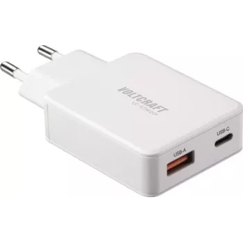 Voltcraft UC-1C1A65W01 USB Charger USB-C USB-A Fast Charge PD 3.0 White (VC-17010790)