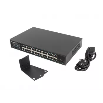 Unmanaged Switch Lanberg RSGE-24P-2GE-2S-250 24 Ports Rack Mounting