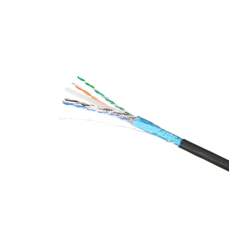 Network Cable Extralink Twisted pair CAT6 FTP (F/UTP) V2 Outdoor 305M Black