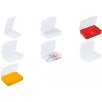 Storage organizer box allit EuroPlus Basic 18/6 red transparent impact resistant