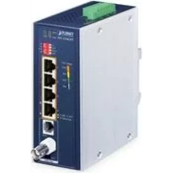 Network transmitter & receiver PLANET IVC-234GPT — 4-Port 1G Ethernet PoE to VDSL2 extender, Aluminium/Blue