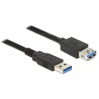 USB 3.2 Gen 1 Extension Cable, USB-A Plug > USB-A Socket (black, 2 Meter, SuperSpeed)