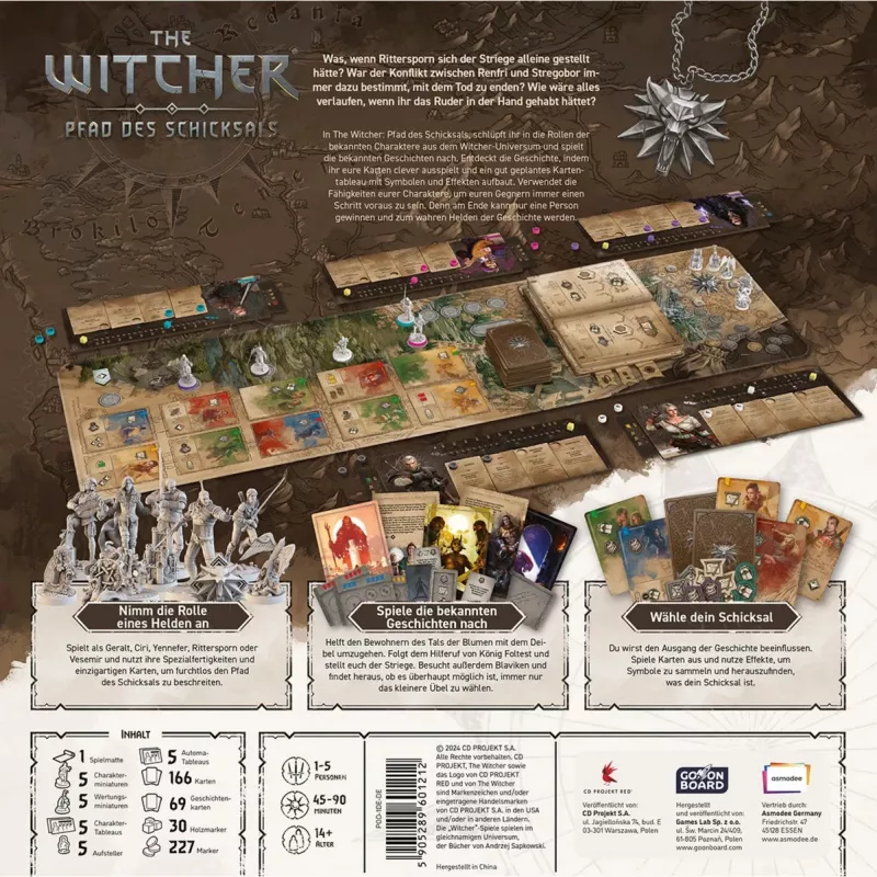Board Game Asmodee The Witcher: Pfad des Schicksals Deluxe Edition – tabletop roleplaying/strategy game