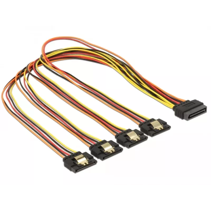 SATA Cable DeLOCK 60158 0.5m SATA 15-pin 4 x SATA 15-pin Multicolour