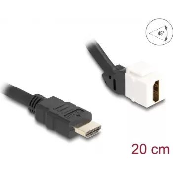 DeLOCK Keystone Module Cable HDMI male to female 45° angled 8K 60 Hz 20 cm black