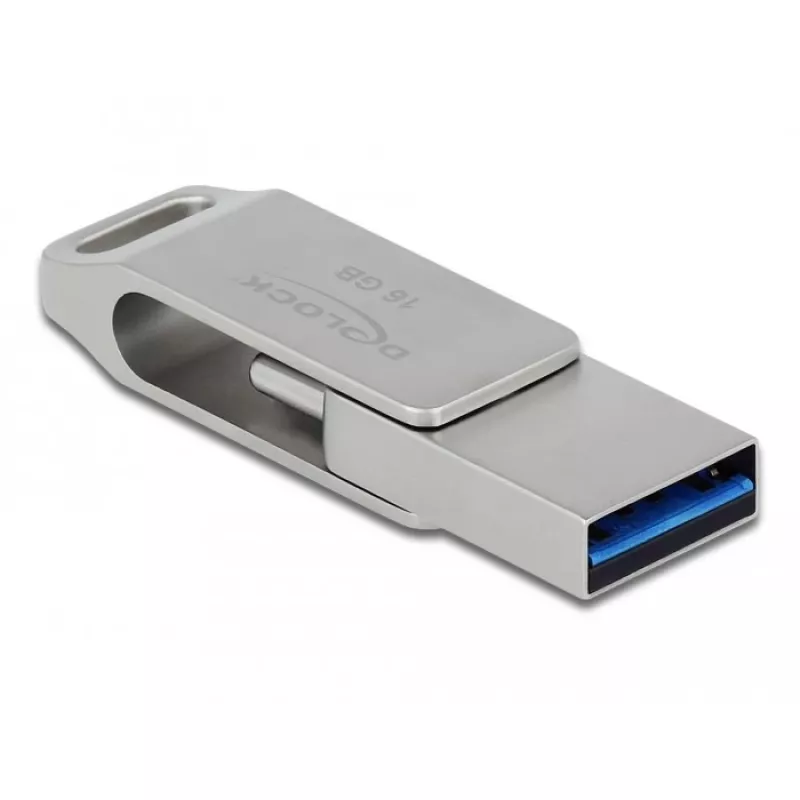 USB Flash Drive DeLOCK 16GB USB-C Type-A Metal Housing