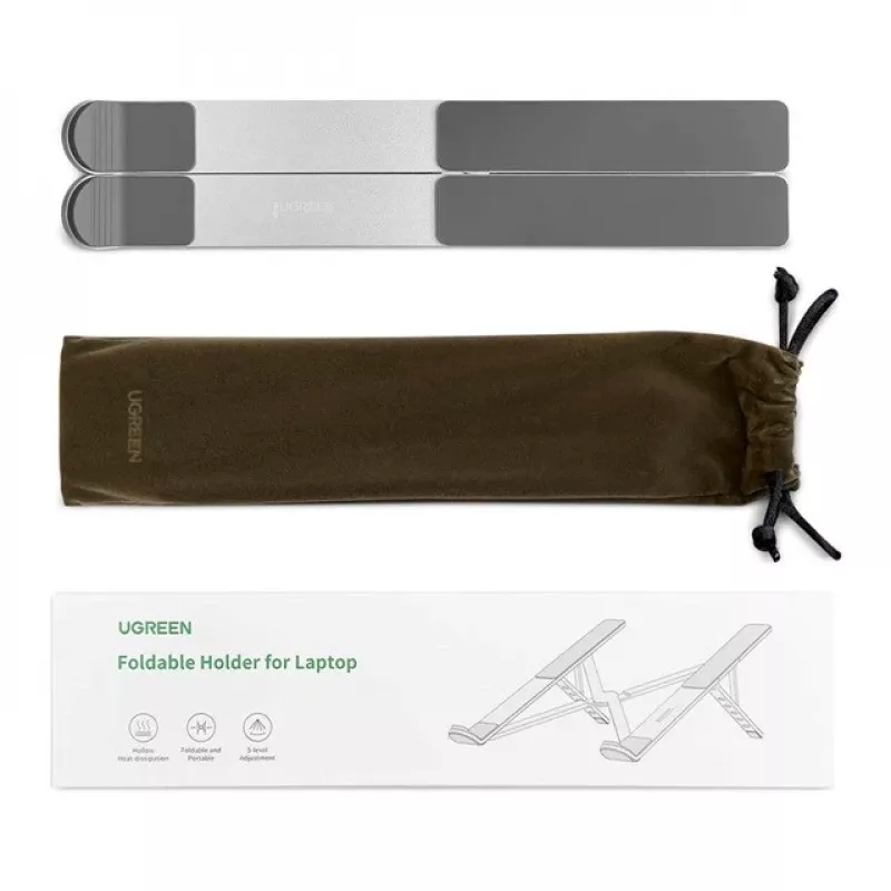 Laptop stand UGREEN LP451 adjustable aluminium alloy for 8–17 inch laptops, 5 positions, silver