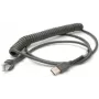 Honeywell USB Cable USB Cable, spiral, Length: 2,9m, Colour: black, for Voyager/Fusion/ Focus (53-53235-N-3)