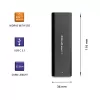 SSD enclosure QOLTEC 50312 Black for single M.2 SATA drive, USB Type-C (USB 2.0 / 3.2 Gen 1)